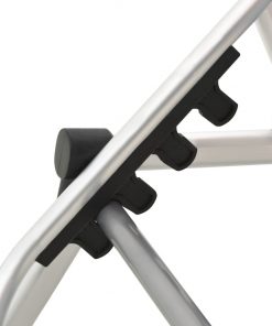 vidaXL Extra High Folding Senior Sunbed Grey Aluminium