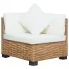 vidaXL Corner Sofa with Cushions Natural Rattan vidaXL Corner Sofa with Cushions Natural Rattan
