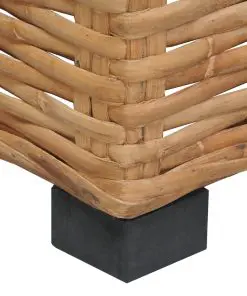 vidaXL Corner Sofa with Cushions Natural Rattan