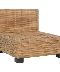 vidaXL Armless Sofa with Cushions Natural Rattan