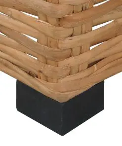 vidaXL Armless Sofa with Cushions Natural Rattan