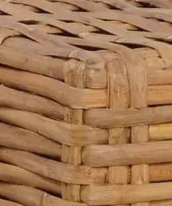 vidaXL Footrest with Cushion Natural Rattan