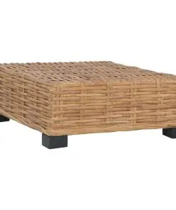 vidaXL Footrest with Cushion Natural Rattan