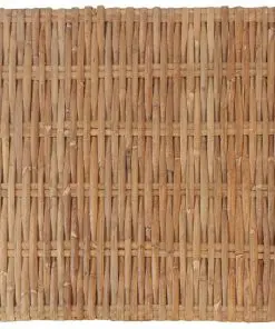 vidaXL Footrest with Cushion Natural Rattan