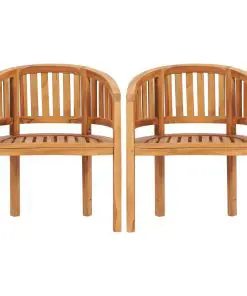 vidaXL Banana Chairs 2 pcs Solid Teak Wood