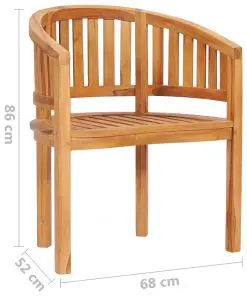 vidaXL Banana Chairs 2 pcs Solid Teak Wood