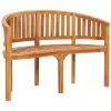 vidaXL Banana Bench 120 cm Solid Teak Wood vidaXL Banana Bench 120 cm Solid Teak Wood