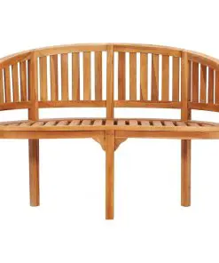 vidaXL Banana Bench 120 cm Solid Teak Wood