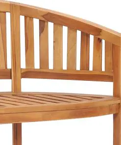 vidaXL Banana Bench 120 cm Solid Teak Wood