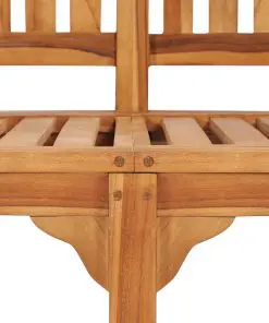 vidaXL Banana Bench 120 cm Solid Teak Wood