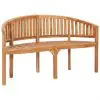vidaXL Banana Bench 151 cm Solid Teak Wood vidaXL Banana Bench 151 cm Solid Teak Wood