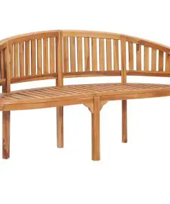 vidaXL Banana Bench 151 cm Solid Teak Wood