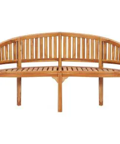 vidaXL Banana Bench 151 cm Solid Teak Wood