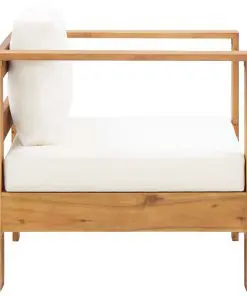 vidaXL Garden Chair with Cushion Cream Solid Acacia Wood