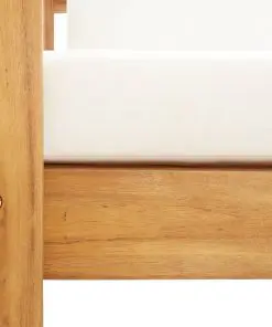 vidaXL Garden Sofa with Cushion 140 cm Solid Acacia Wood Cream White