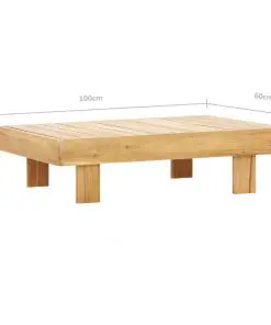 vidaXL Coffee Table 100x60x25 cm Solid Acacia Wood