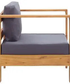 vidaXL Garden Sofa Chair with Cushion Dark Grey Solid Acacia Wood