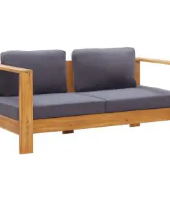 vidaXL Garden Sofa Bench with Cushions 140 cm Solid Acacia Wood Grey