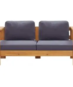 vidaXL Garden Sofa Bench with Cushions 140 cm Solid Acacia Wood Grey