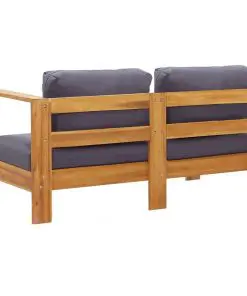 vidaXL Garden Sofa Bench with Cushions 140 cm Solid Acacia Wood Grey