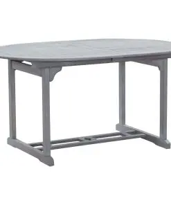 vidaXL Garden Table Grey 200x100x74 cm Solid Acacia Wood