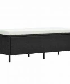 vidaXL 3 Piece Garden Lounge Set with Cushions Poly Rattan Black