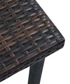vidaXL Garden Tea Table Brown 40x40x40 cm Poly Rattan