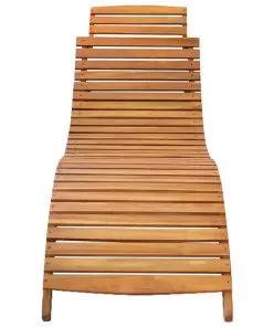 vidaXL Sun Lounger Solid Acacia Wood Brown