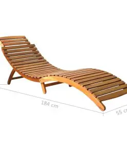 vidaXL Sun Lounger Solid Acacia Wood Brown