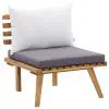 vidaXL Garden Chair with Cushions Solid Acacia Wood