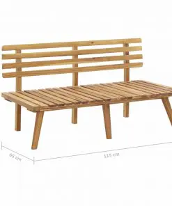 vidaXL Garden Bench with Cushions 115 cm Solid Acacia Wood