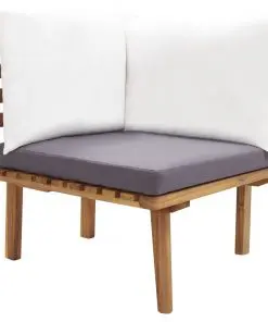vidaXL Garden Corner Sofa with Cushions Solid Acacia Wood