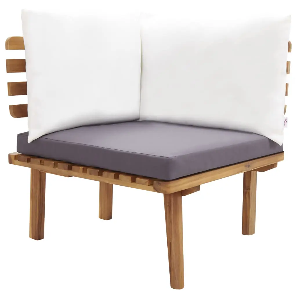 vidaXL Garden Corner Sofa with Cushions Solid Acacia Wood