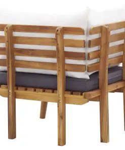 vidaXL Garden Corner Sofa with Cushions Solid Acacia Wood