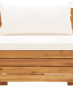 vidaXL Sectional Middle Sofa 1 pc with Cushions Solid Acacia Wood