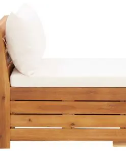 vidaXL Sectional Middle Sofa 1 pc with Cushions Solid Acacia Wood