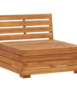 vidaXL Sectional Middle Sofa 1 pc with Cushions Solid Acacia Wood