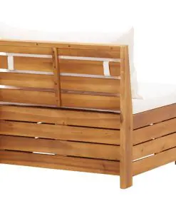 vidaXL Sectional Middle Sofa 1 pc with Cushions Solid Acacia Wood