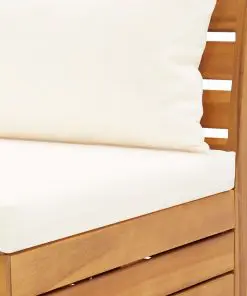 vidaXL Sectional Middle Sofa 1 pc with Cushions Solid Acacia Wood