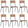 vidaXL Dining Chairs 6 pcs Brown Plywood