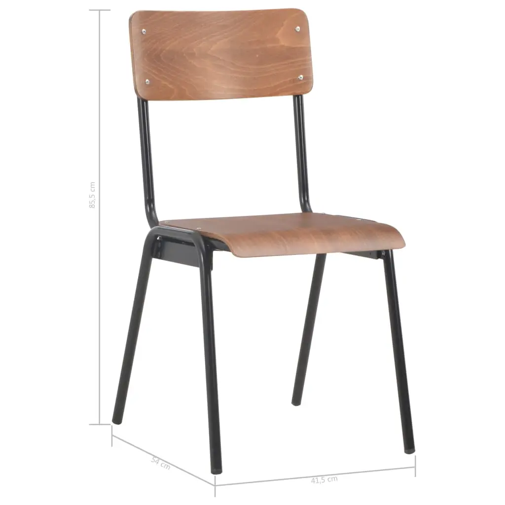 vidaXL Dining Chairs 6 pcs Brown Plywood