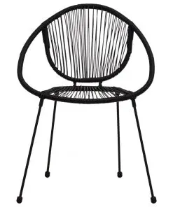 vidaXL Garden Chairs 2 pcs PVC Rattan Black