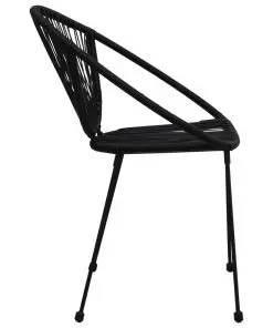 vidaXL Garden Chairs 2 pcs PVC Rattan Black