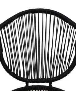vidaXL Garden Chairs 2 pcs PVC Rattan Black