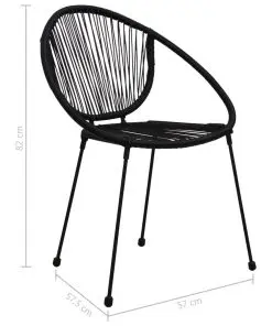 vidaXL Garden Chairs 2 pcs PVC Rattan Black