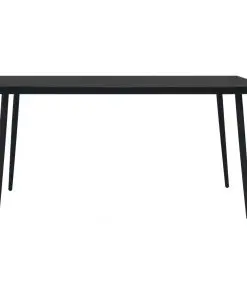 vidaXL 7 Piece Outdoor Dining Set Cotton Rope and Steel Black