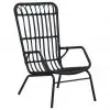 vidaXL Garden Chair Poly Rattan Black