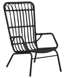 vidaXL Garden Chair Poly Rattan Black