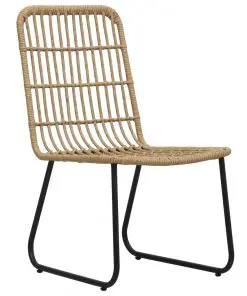 vidaXL 3 Piece Bistro Set Poly Rattan Oak