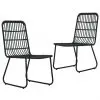 vidaXL Garden Chairs 2 pcs Poly Rattan Black